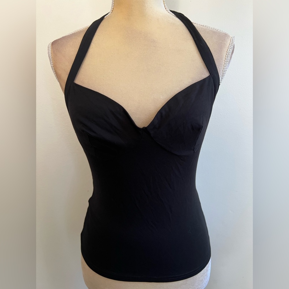 Elegant Black Halter Top